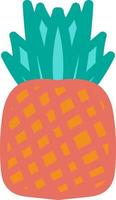 Whole pineapple hand drawn vector illustration