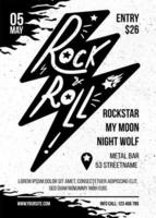 Rock music concert flat brochure vector template