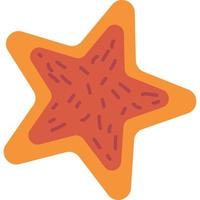 Traditional gingerbread star cookie flat vector illustration