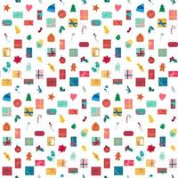 Christmas present boxes with ribbons seamless pattern vector