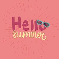 Hello Summer Lettering vector