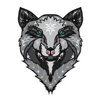 tatuaje de lobo salvaje vector