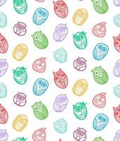 Owls hand drawn seamless pattern vector