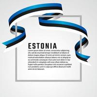 Plantilla de fondo de bandera de Estonia en forma de cinta vector