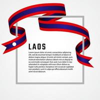 plantilla de fondo de bandera de laos en forma de cinta vector