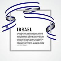 plantilla de fondo de bandera de israel de forma de cinta vector