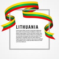 plantilla de fondo de bandera de lituania en forma de cinta vector