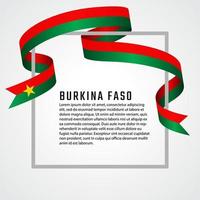 plantilla de fondo de la bandera de burkina faso en forma de cinta vector