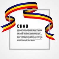 plantilla de fondo de bandera de chad de forma de cinta vector