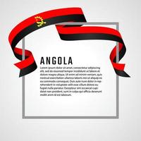 plantilla de fondo de bandera de angola de forma de cinta vector