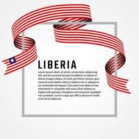 plantilla de fondo de bandera de liberia de forma de cinta vector