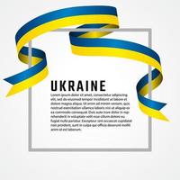 ribbon shape ukraine flag background template vector
