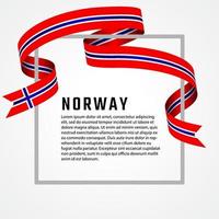 plantilla de fondo de bandera de noruega de forma de cinta vector