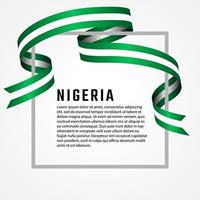 Plantilla de fondo de bandera de Nigeria en forma de cinta vector