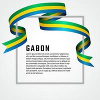 ribbon shape gabon flag background template vector