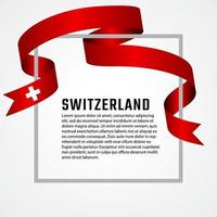 ribbon shape switzerland flag background template vector