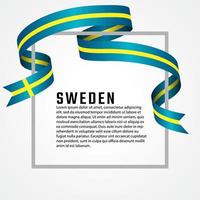 ribbon shape sweden flag background template vector