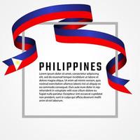 forma de cinta plantilla de fondo de bandera filipina vector