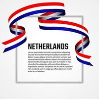ribbon shape netherlands flag background template vector