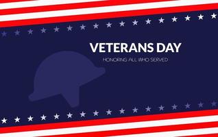 veterans day. honoring all who served. with a military helmet vector