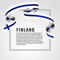 forma de cinta finlandia bandera plantilla de fondo vector