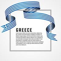 ribbon shape greece flag background template vector