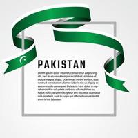 ribbon shape pakistan flag background template vector