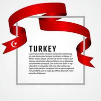 ribbon shape turkish flag background template vector