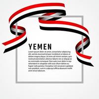 ribbon shape yemen flag background template vector