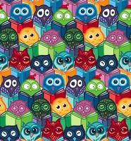 Owls hand drawn pattern vector