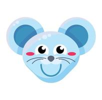 Mouse face excited emoticon sticker vector