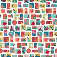 New year present boxes vertical seamless pattern vector