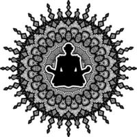 Meditation, yoga symbol vector illustration