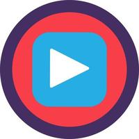 Play Button Flat Icon Design, Web App Sign Vector