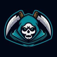 Grim reaper e-sport logo design illustration vector