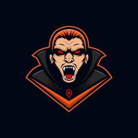 Dracula vampire angry e-sport logo design template illustration