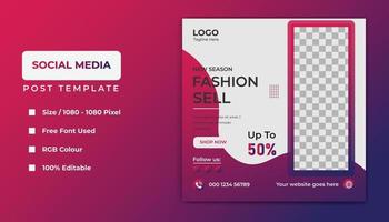 Fashion social media template banner design. vector