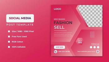 Fashion social media template banner design. vector