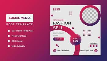 Fashion social media template banner design. vector