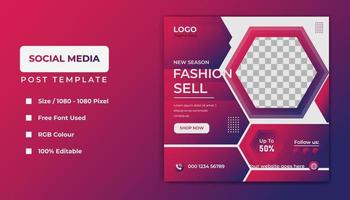 Fashion social media template banner design. vector