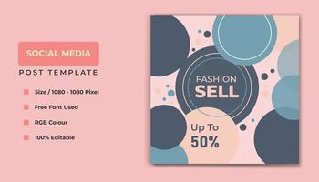 Fashion social media template banner design. vector