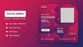 Fashion social media template banner design. vector