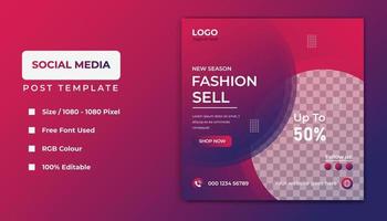 Fashion social media template banner design. vector