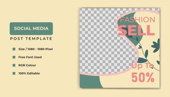 Fashion social media template banner design. vector