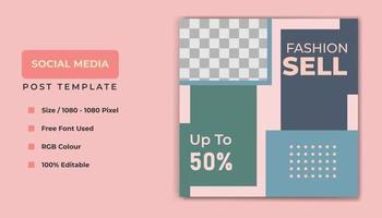 Fashion social media template banner design. vector