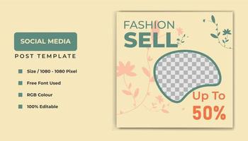 Fashion social media template banner design. vector