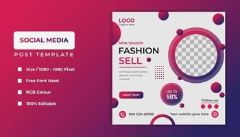 Fashion social media template banner design. vector