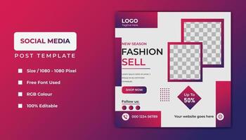 Fashion social media template banner design. vector
