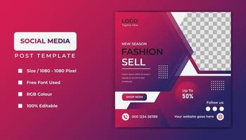 Fashion social media template banner design. vector