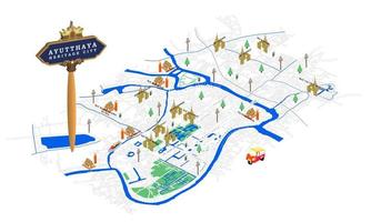 mapa isométrico para turistas, patrimonio mundial vector